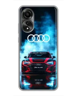 Чехол для OPPO A78 (4G) с картинкой «Audi Sport — неон»