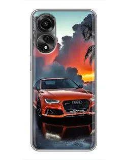 Чехол для OPPO A78 (4G) с картинкой «Audi — закат»