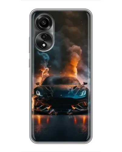 Чехол для OPPO A78 (4G) с картинкой «Lamborghini дымная эстетика»