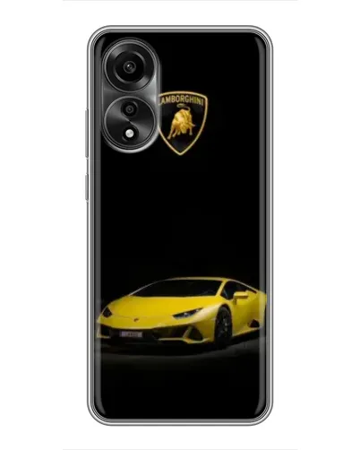Чехол для OPPO A78 (4G) с картинкой «Lamborghini желтый акцент»