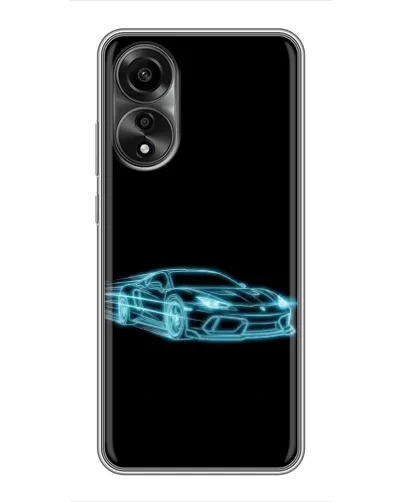 Чехол для OPPO A78 (4G) с картинкой «Неоновый контур Lamborghini»