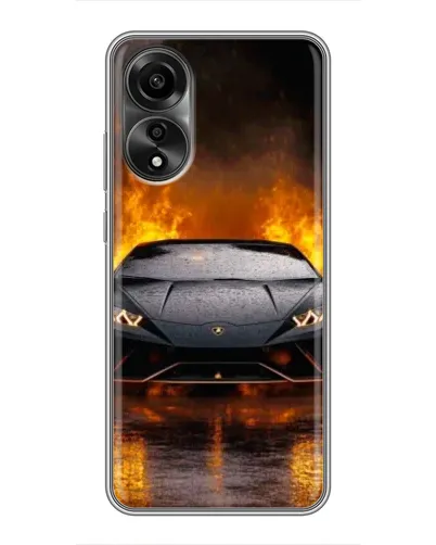 Чехол для OPPO A78 (4G) с картинкой «Lamborghini в огне»