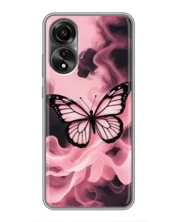 Чехол для OPPO A78 (4G) с картинкой «Бабочка в дыму»