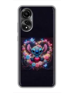 Чехол для OPPO A78 (4G) с картинкой «Stitch в цветах»