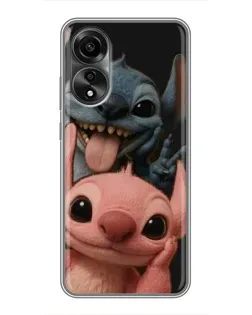 Чехол для OPPO A78 (4G) с картинкой «Стич и Ангел»