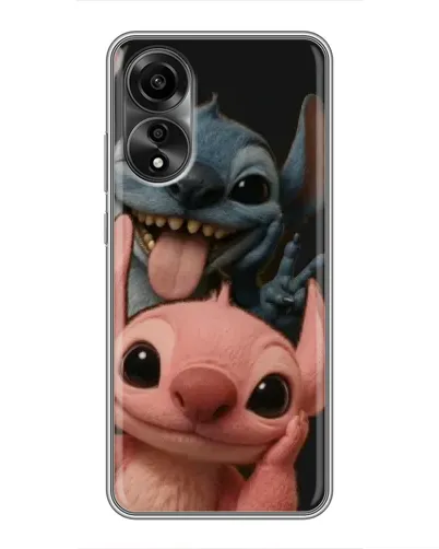 Чехол для OPPO A78 (4G) с картинкой «Стич и Ангел»