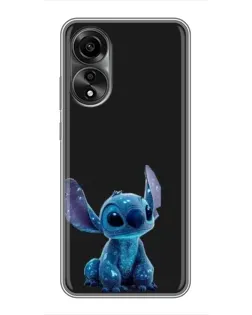 Чехол для OPPO A78 (4G) с картинкой «Стич на черном»