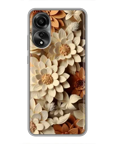 Чехол для OPPO A78 (4G) с картинкой «Бежевый флористический декор» Чехол для OPPO A78 (4G) с картинкой «Бежевый флористический декор»