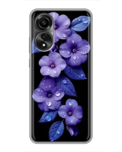 Чехол для OPPO A78 (4G) с картинкой «Фиолетовые цветы с росою» Чехол для OPPO A78 (4G) с картинкой «Фиолетовые цветы с росою»