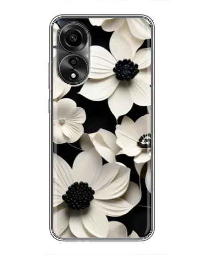 Чехол для OPPO A78 (4G) с картинкой «Объемные белые цветы» Чехол для OPPO A78 (4G) с картинкой «Объемные белые цветы»