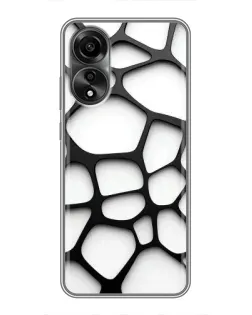 Чехол для OPPO A78 (4G) с картинкой «Белая объемная сетка» Чехол для OPPO A78 (4G) с картинкой «Белая объемная сетка»