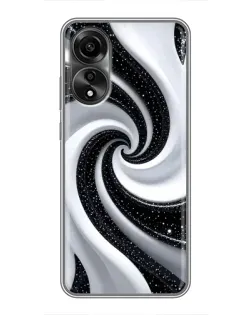 Чехол для OPPO A78 (4G) с картинкой «Черно-белая спираль»