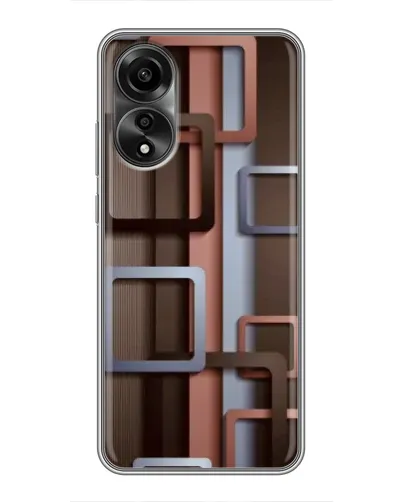 Чехол для OPPO A78 (4G) с картинкой «Коричневые объемные квадраты» Чехол для OPPO A78 (4G) с картинкой «Коричневые объемные квадраты»