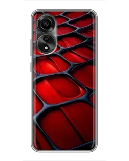 Чехол для OPPO A78 (4G) с картинкой «Красная глянцевая сетка»