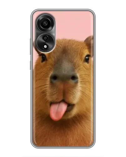 Чехол для OPPO A78 (4G) с картинкой «Капибара с языком»