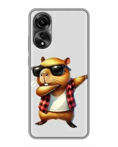 Чехол для OPPO A78 (4G) с картинкой «Капибара рэпер даб»