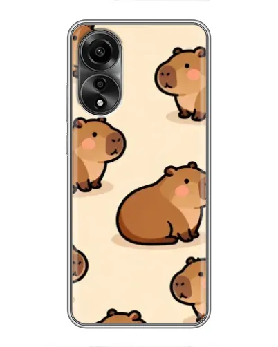 Чехол для OPPO A78 (4G) с картинкой «Паттерн милых капибар»
