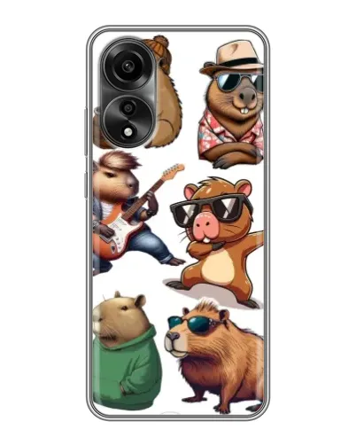 Чехол для OPPO A78 (4G) с картинкой «Крутые капибары музыканты»