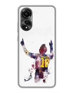 Чехол для OPPO A78 (4G) с картинкой «Акварельный Месси Барселона»