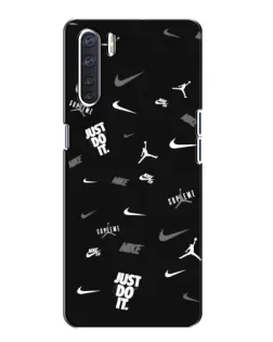 Чохол для OPPO A91 з картинкою «Nike Black Pattern»