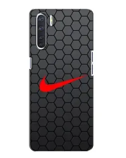 Чохол для OPPO A91 з картинкою «Nike — карбонова сітка»