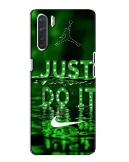 Чохол для OPPO A91 з картинкою «Зелений неоновий Nike»