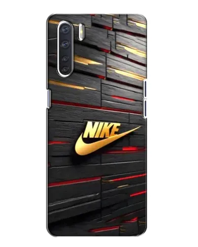 Чохол для OPPO A91 з картинкою «Золотий Nike на металі»