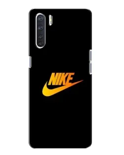 Чохол для OPPO A91 з картинкою «Золотий логотип Nike»