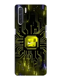 Чохол для OPPO A91 з картинкою «Nike — золота іскра»