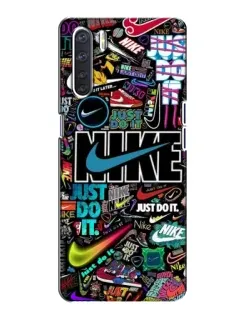 Чохол для OPPO A91 з картинкою «Яскравий колаж Nike»