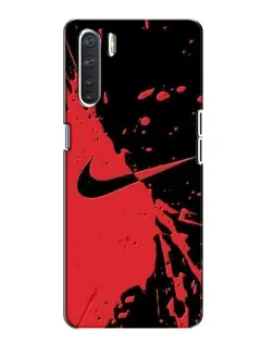 Чохол для OPPO A91 з картинкою «Червоні бризки Nike»