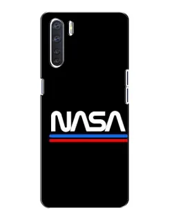 Чохол для OPPO A91 з картинкою «NASA — класика Red Blue» Чохол для OPPO A91 з картинкою «NASA — класика Red Blue»