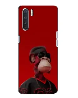 Чохол для OPPO A91 з картинкою «Bored Ape в червоному»