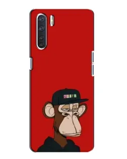Чохол для OPPO A91 з картинкою «Bored Ape — червоний фон»