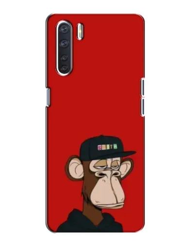 Чохол для OPPO A91 з картинкою «Bored Ape — червоний фон»