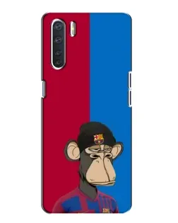 Чохол для OPPO A91 з картинкою «Bored Ape — фанат Барси»