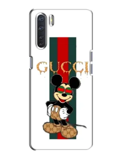 Чохол для OPPO A91 з картинкою «Міккі Маус Gucci — смуги»