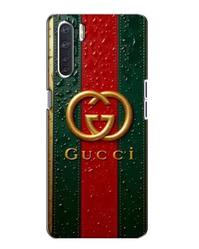 Чохол для OPPO A91 з картинкою «Gucci — фірмова смуга та золото» Чохол для OPPO A91 з картинкою «Gucci — фірмова смуга та золото»