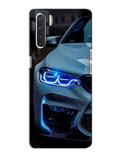 Чохол для OPPO A91 з картинкою «Погляд BMW з синіми фарами»