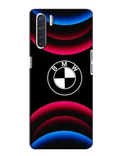 Чохол для OPPO A91 з картинкою «Логотип BMW та неонові дуги»