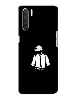 Чохол для OPPO A91 з картинкою «PUBG — білий шолом»