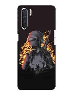 Чохол для OPPO A91 з картинкою «PUBG — вогняний силует»