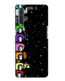 Чехол для OPPO A91 с картинкой «Команда Among Us»