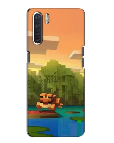 Чохол для OPPO A91 з картинкою «Майнкрафт захід сонця»