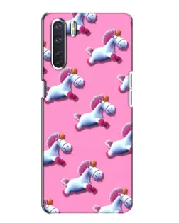 Чехол для OPPO A91 с картинкой «Единороги на розовом»