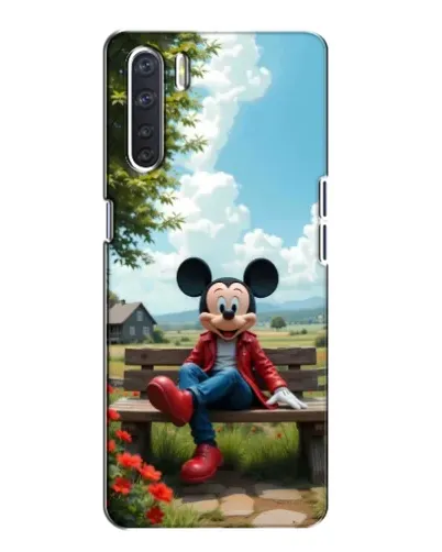 Чехол для OPPO A91 с картинкой «Микки на скамейке»