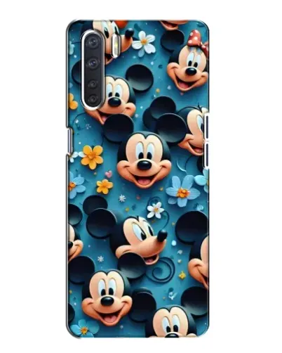 Чехол для OPPO A91 с картинкой «Паттерн Микки и Минни»