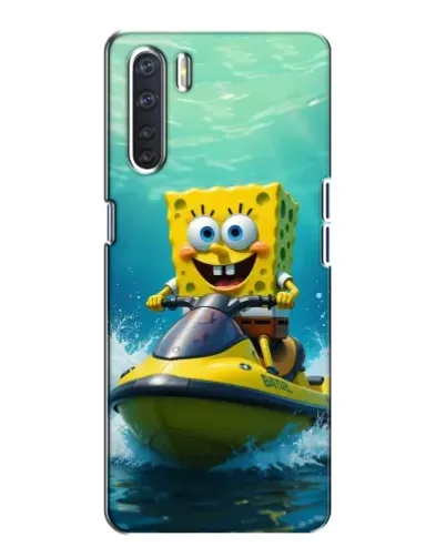 Чохол для OPPO A91 з картинкою «Спанч Боб на гідроциклі»