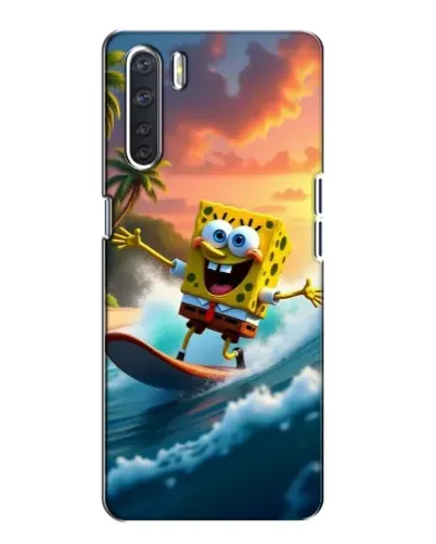 Чохол для OPPO A91 з картинкою «Губка Боб серфінгіст»