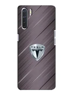 Чохол для OPPO A91 з картинкою «Металева текстура Tesla»